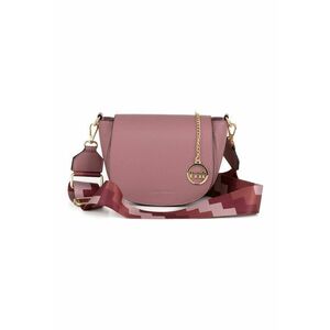 Geanta crossbody de piele cu bareta din material textil imagine