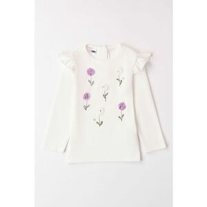 Bluza de bumbac cu detalii florale imagine