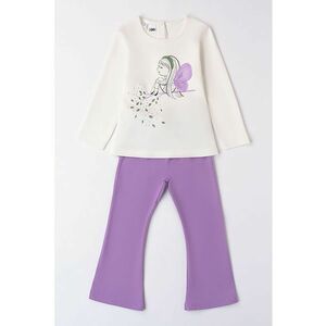 Set de pantaloni evazati si bluza cu imprimeu grafic imagine