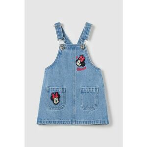 Salopeta din denim cu broderie Minnie Mouse imagine