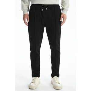 Pantaloni de trening cambrati cu snur de ajustare si model uni imagine