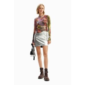 Bluza din amestec de in cu model abstract imagine