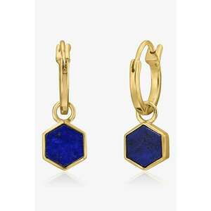 Cercei placati cu 2 microni de aur de 14K si decorati cu lapis lazuli imagine