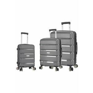 Set Trolere Polipropilena - Madisson - SW43603 - 4 Roti Duble - Cifru TSA - 3 Piese - Gri imagine