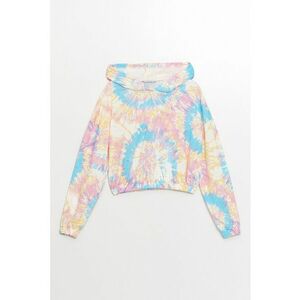 Hanorac crop cu model tie-dye imagine