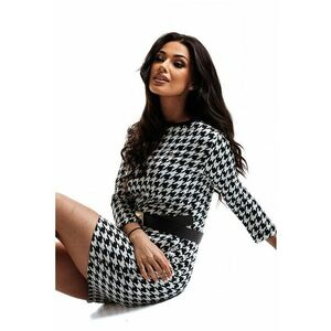 Rochie cambrata cu imprimeu houndstooth imagine