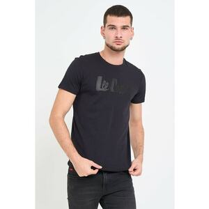 Tricou barbat cu logo aplicat - Negru imagine