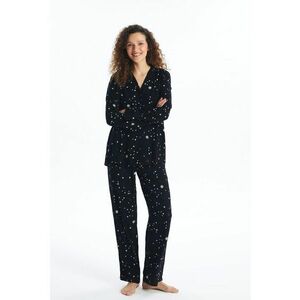 Pijama lunga cu model cu fulgi de zapada imagine