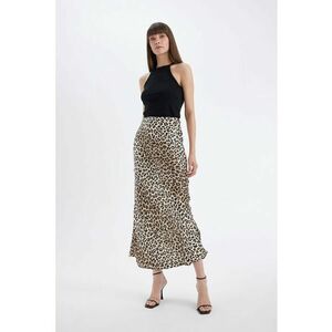 Fusta maxi cu croiala pe bie cu animal print imagine