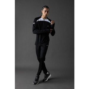 Pantaloni slim-fit de trening cu insertii din plasa imagine