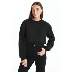 Bluza crop de trening cu decolteu la baza gatului imagine