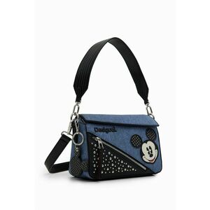 Geanta crossbody de denim cu insertii de piele ecologica imagine