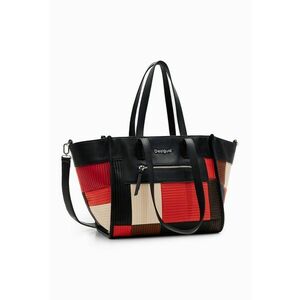 Geanta shopper de piele ecologica cu model colorblock imagine