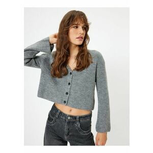 Cardigan crop cu decolteu in V imagine