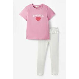 Set de tricou de bumbac si pantaloni - 2 piese imagine