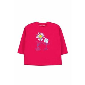 Bluza cu decolteu la baza gatului si model floral imagine