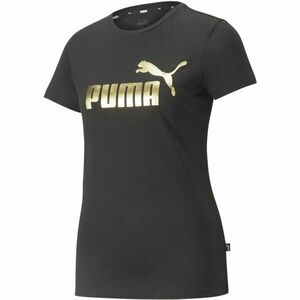 Puma ESS+ METALLIC LOGO TEE Tricou de damă, negru, mărime imagine