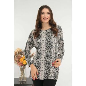 Bluza din bumbac gri cu animal print imagine