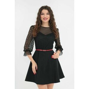 Rochie din dantela neagra si tafta imagine