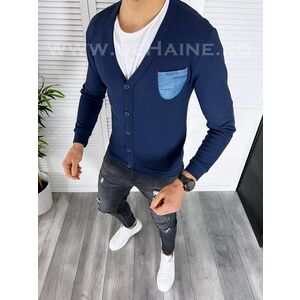 Bluza barbati bleumarin slim fit B7696 O6-1.2 imagine