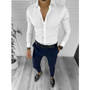 Camasa barbati alba slim fit 12657 imagine