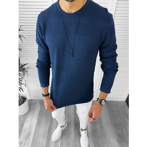 Bluza barbati bleumarin slim fit T3638 imagine