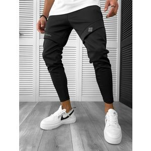 Pantaloni de trening conici negri 12967 P19-1.1 imagine