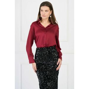 Camasa office din satin burgundy imagine