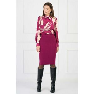 Fusta casual din tricot midi fucsia imagine