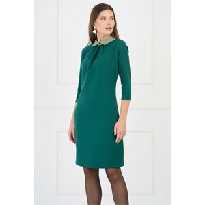 Rochie DY Fashion office din stofa verde cu guler verde mint imagine