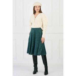 Fusta DY Fashion office midi din tricot verde cu buzunare imagine