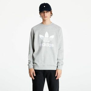 Hanorac adidas Trefoil Crew Medium Grey Heather/ White imagine