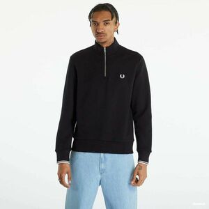 Hanorac FRED PERRY Half Zip Sweatshirt Black imagine