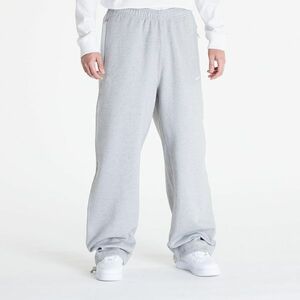 Pantaloni Nike Solo Swoosh Men's Open-Hem Brushed-Back Fleece Pants Dk Grey Heather/ White imagine