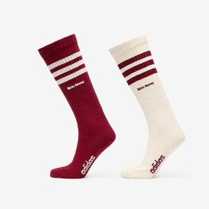 adidas x Wales Bonner 3 Stripes Socks 2-Pack Wonder White/ Core Burgundy imagine