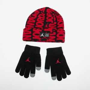 Jordan Aj Aop Beanie Set Black/ Gym Red imagine