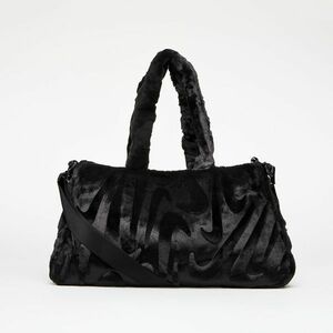 Geantă Nike Sportswear Faux Fur Tote Black/ Black/ Metallic Silver imagine