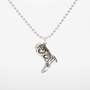 TwoJeys Boot Necklace Silver imagine