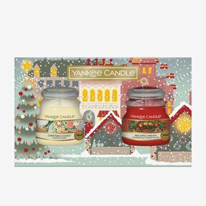 Yankee Candle 2-Pack Christmas Gift Set - Red Apple Wreath and Christmas Buttercookie imagine