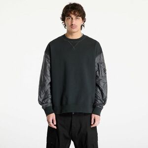 Hanorac C.P. Company Diagonal Raised Fleece Mixed Quilted Crew Neck Sweatshirt Black Sand imagine