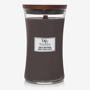 WoodWick Large Hourglass Candle - Sand & Driftwood imagine