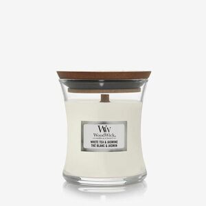 WoodWick Small Hourglass Candle - White Tea & Jasmine imagine