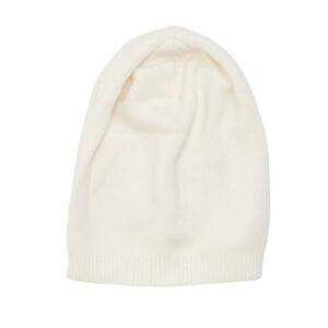 Caciula Beanie Alba din Tricot Subtire de Casmir imagine