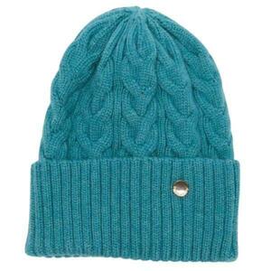 Caciula Beanie din Tricot Turcoaz cu Angora si Margine Indoita imagine