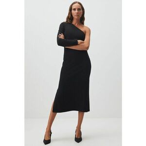 Rochie cu decolteu pe un umar si slit lateral imagine