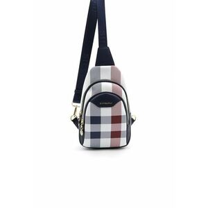 Geanta crossbody de piele ecologica cu model in carouri imagine