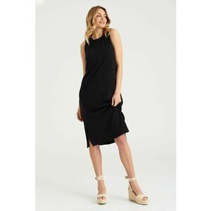 Rochie midi din amestec de bumbac organic si modal imagine