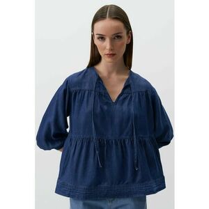 Bluza din chambray cu maneci trei sferturi imagine