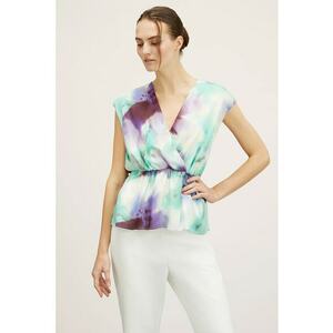 Bluza din satin cu model tie-dye imagine