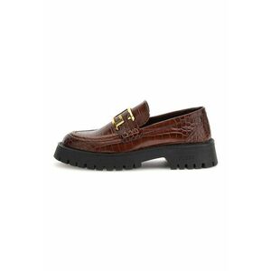 Pantofi loafer din piele ecologica cu aspect de piele de crocodil imagine